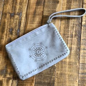 Grey Laser-cut Wristlet